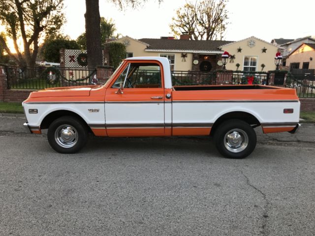 1972 GMC SIERRA GRADE SHORT BOX ORIGINAL COLOR ORENGE AND WHITE 350 ENGINE CLEAN 1972 GMC Sierra 1500 SIERRA GRANDE