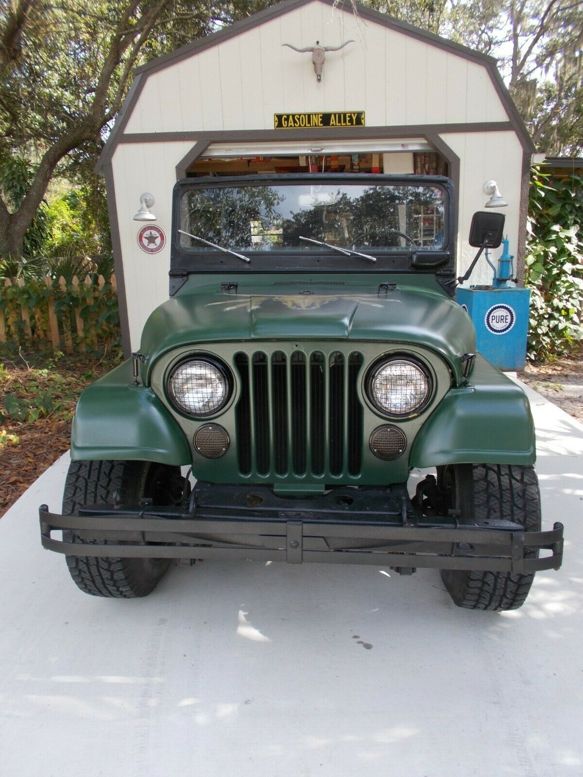 1972 Jeep CJ5 ~ special order V-8 army green with custom airbrush paint 1972 Jeep CJ