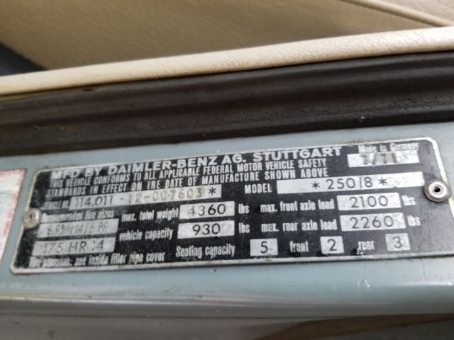 1972 Mercedes-Benz 200-Series - photo 6