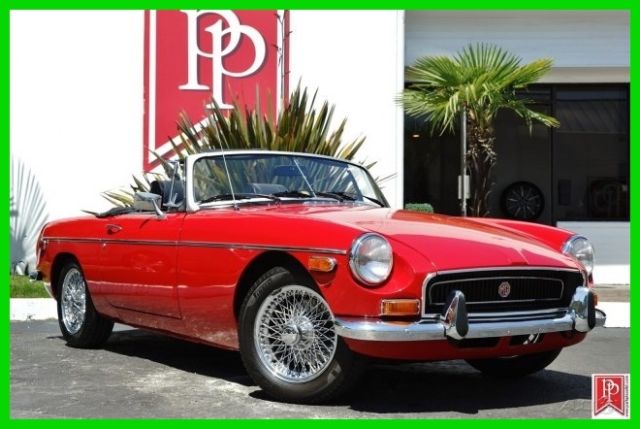 1972 MGB MKIII Roadster, 1.8L, Red on Black, Chrome Bumpers, fabulous example 1972 MG MGB