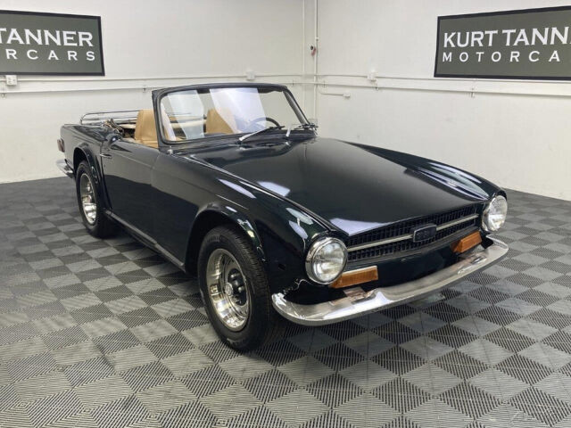 1972 TRIUMPH TR-6. OPALESCENT DARK GREEN / TAN. DRIVING CAR FOR IMPROVEMENT. 1972 Triumph TR-6 1972 TRIUMPH TR-6. OPALESCENT DARK GREEN.