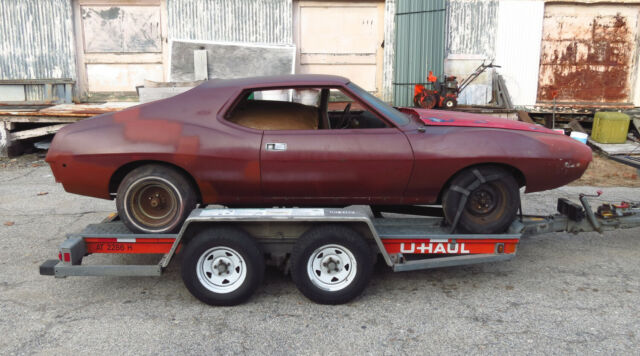 1973 AMC Javelin AMX Z-code 401 727 Auto RESTORATION PROJECT - Vineyard Burgundy 1973 AMC AMX