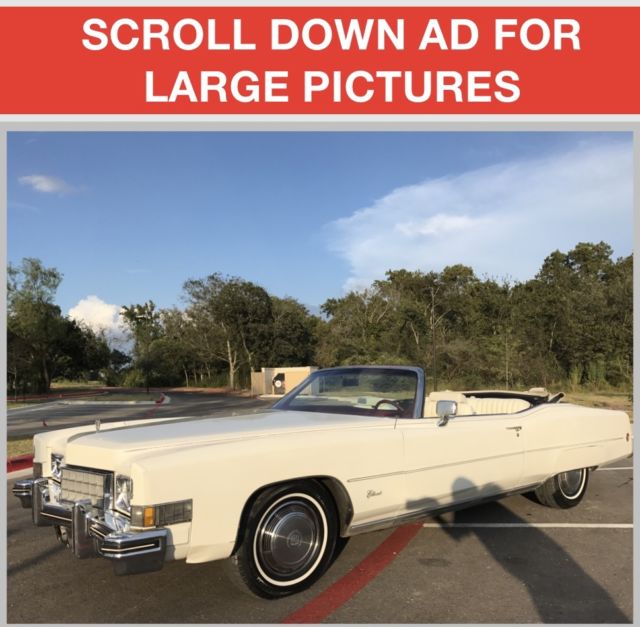 1973 CADILLAC ELDORADO CONVERTIBLE LOW MILES LOW RESERVE 1973 Cadillac Eldorado