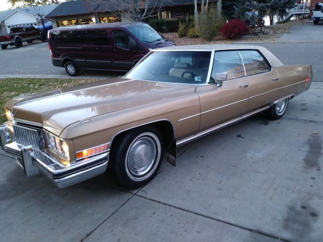 1973 Cadillac Sedan de Ville 1973 Cadillac DeVille Gold with Tan Vinyl Top
