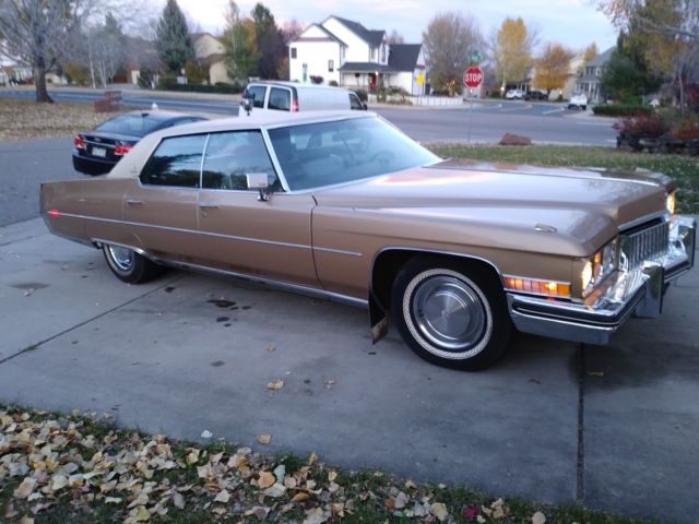 1973 Cadillac DeVille Gold with Tan Vinyl Top - photo 3