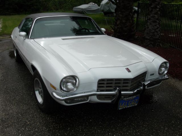 1973 Camaro Type LT 350 V8 Very Nice Driver Near Original Less Than 72,000 Miles 1973 Chevrolet Camaro White with Black Vinyl Top