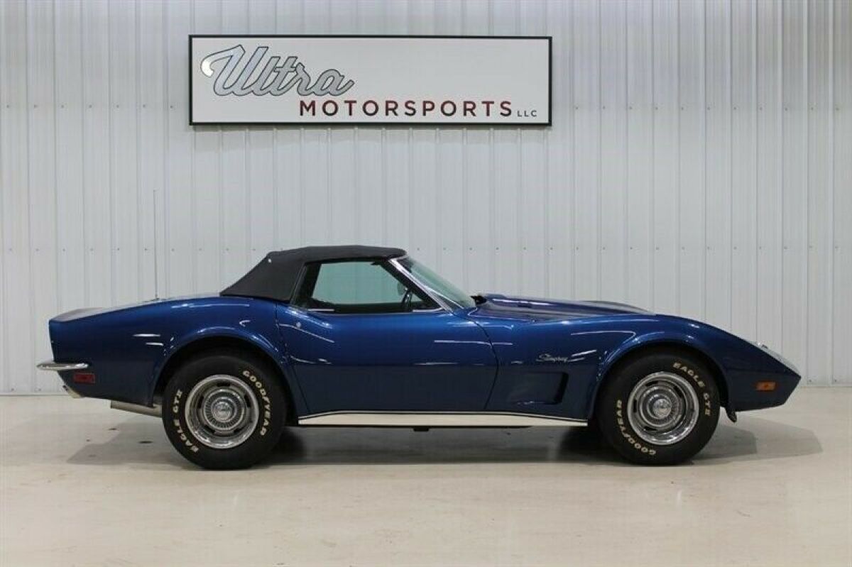 1973 Chevrolet Corvette Convertible 64950 Miles Blue 454 4 Speed Manual 1973 Chevrolet Corvette Convertible