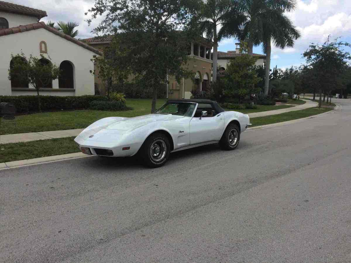 1973 Chevrolet Corvette Convertible White RWD Automatic 1973 Chevrolet Corvette