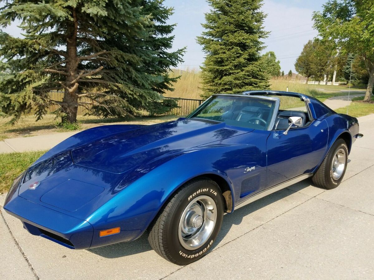 1973 Chevrolet Corvette Coupe, Blue, T-Tops, 350 Auto, Factory AC 1973 Chevrolet Corvette