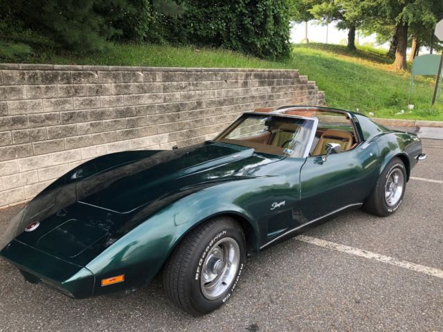 1973 Chevrolet Corvette Stingray LS4 454 Big Block 4 Speed Manual A/C Green 1973 Chevrolet Corvette