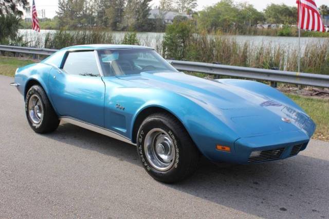 1973 Chevrolet Corvette T-TOP MATCHING # ENGINE 4 SPD MANUAL BLUE/BLUE LOW MILES 1973 Chevrolet Corvette STINGRAY