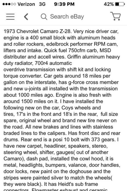1973 Chevrolet Camaro Z-28 - photo 11