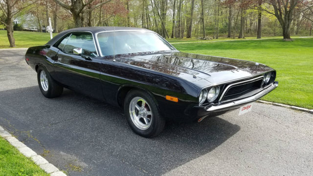 1973 Dodge Challenger with a 1970 440 motorThis Hot Rod Black Beauty is a Beast. 1973 Dodge Challenger -- 2 dr coupe
