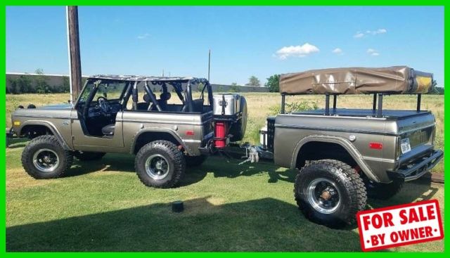 1973 Ford Bronco 4X4 with Matching Trailer Frame-off Restoration TEXAS c84248 1973 Ford Bronco