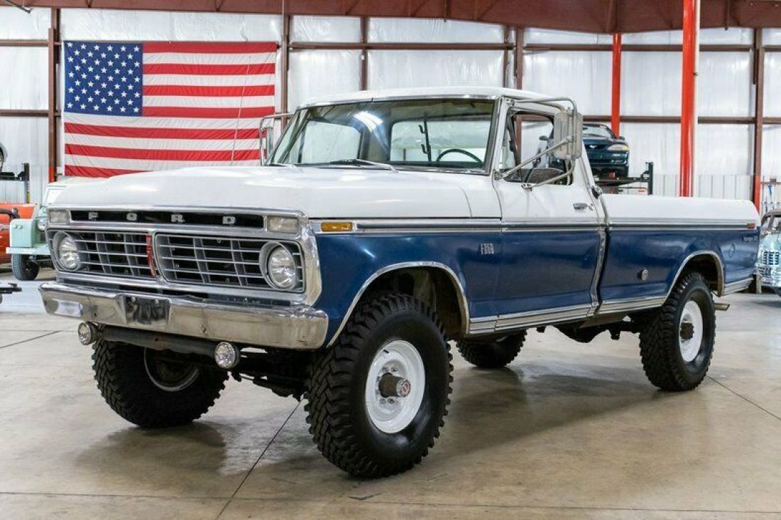 1973 Ford F250 45267 Miles Dark Blue Pickup Truck 360ci V8 4-Speed Manual 1973 Ford F-250