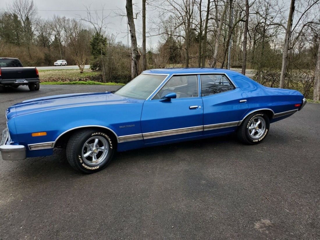 1973 Ford Gran Torino Sedan Sedan Blue RWD Automatic LX 1973 Ford Gran Torino Sedan LX