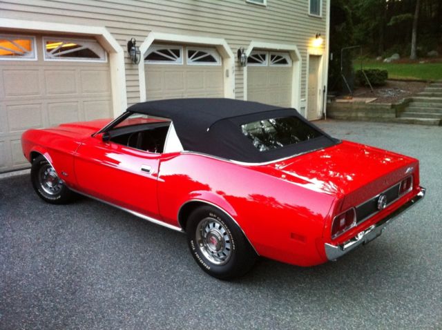 1973 Ford Mustang Convertible 82245 Miles Red 302 V8 Automatic Restored 1973 Ford Mustang Convertible
