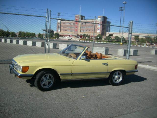 1973 MERCEDES BENZ 450SL 107 ROADSTER YELLOW W/ BAMBOO MUST SEE 1973 Mercedes-Benz SL-Class
