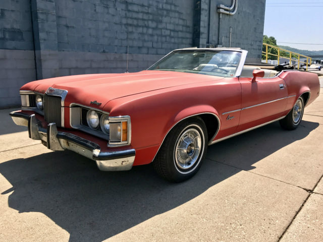 1973 Mercury Cougar Red XR7 Convertible Original Survivor Driver Clear Title 1973 Mercury Cougar Convertible