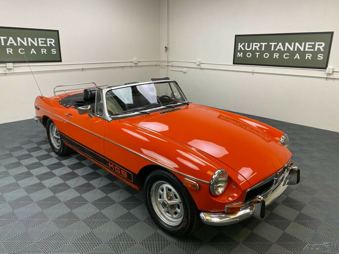1973 MGB. EXCELLENT, ORIGINAL, WELL-PRESERVED CAR. WITH ONLY ONE REPAINT. 1973 MG MGB 1973 MGB. BLAZE ORANGE WITH BLACK TRIM. 72,860 MILES.