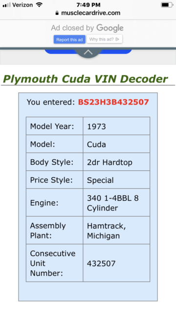 1973 Plymouth Barracuda Cuda' - photo 6