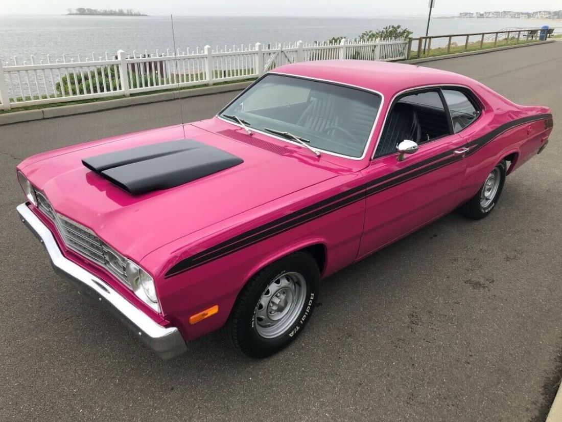 1973 PLYMOUTH DUSTER 340 TRI-POWER 4/SPEED PANTHER PINK FAST 1973 Plymouth Duster