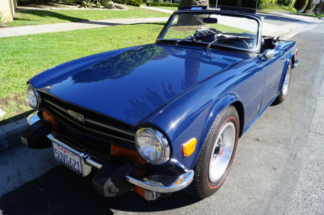 1973 TR6 STUNNING EXAMPLE IN ORIGINAL SAPPHIRE BLUE COLOR WITH RARE OVERDRIVE! 1973 Triumph TR-6 CONVERTIBLE WITH RARE FACTORY OVERDRIVE OPTION!!