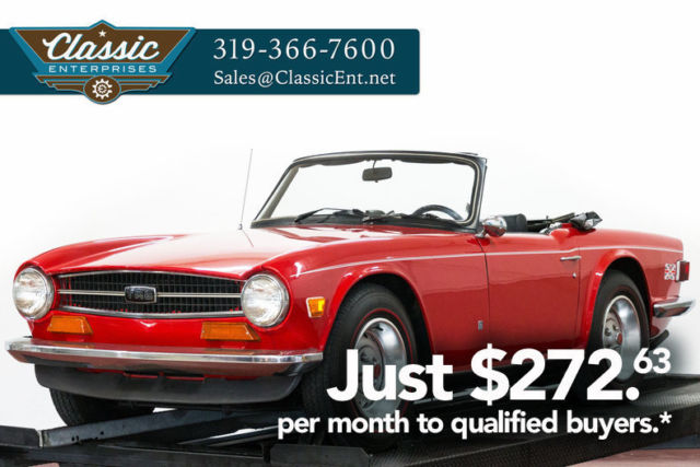 1973 Triumph TR6 Roadster 4 Speed 0 Fiesta Red Roadster 2.5 Liter 4 Speed Manual 1973 Triumph TR-6 Roadster 4 Speed