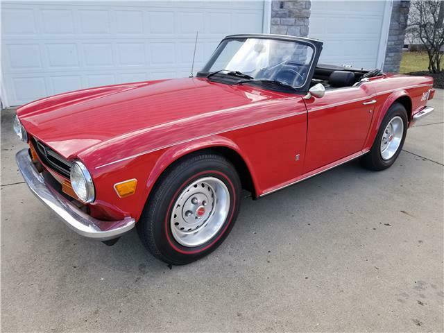 1973 Triumph TR6 Roadster Red Over Black Original Colors New Top Very Original!! 1973 Triumph TR-6 TR6