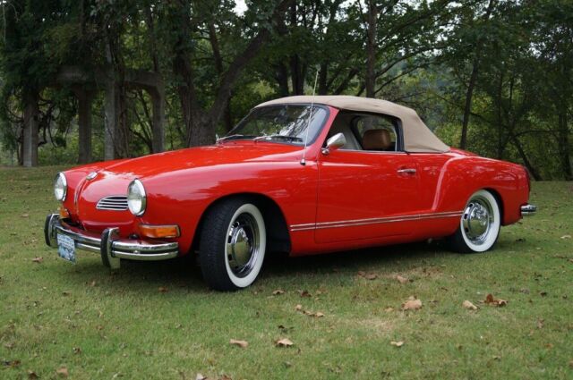 1973 Volkswagen Red Karmann Ghia Convertible Roadster Classic Sporty 2 Seater 1973 Volkswagen Karmann Ghia