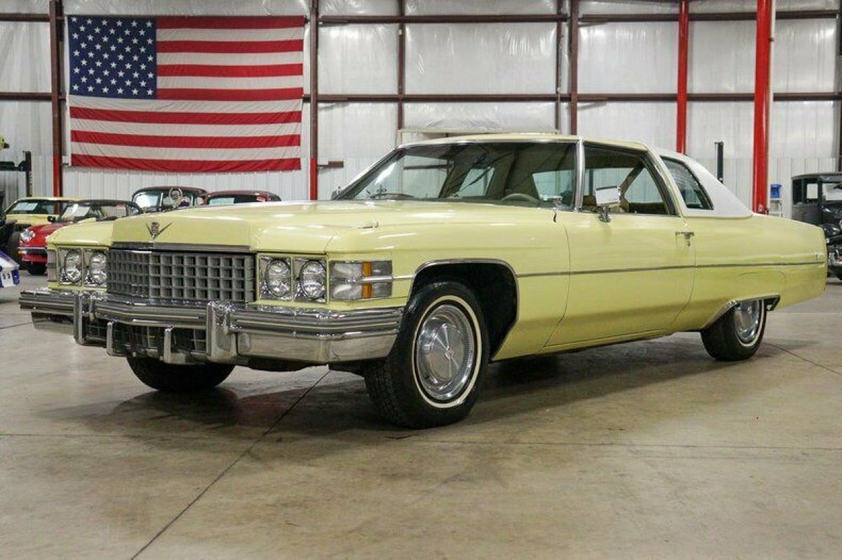 1974 Cadillac Calais 30924 Miles Apollo Yellow Coupe 472ci V8 Automatic 1974 Cadillac Calais