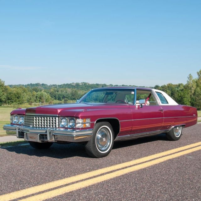 1974 Cadillac Coupe DeVille, 12,000 mile car, AC, All Power, Cranberry Firemist! 1974 Cadillac DeVille Coupe DeVille