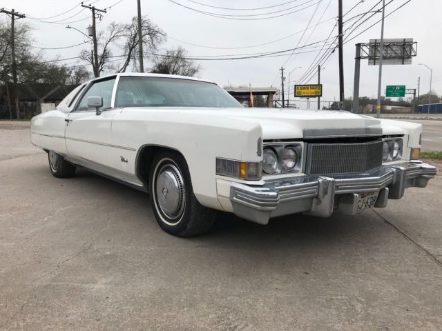 1974 CADILLAC ELDORADO CLASSIC VINTAGE OLD SCHOOL COUPE 2 DOOR TRIPLE WHITE 1974 Cadillac Eldorado 2 Door Coupe Triple White