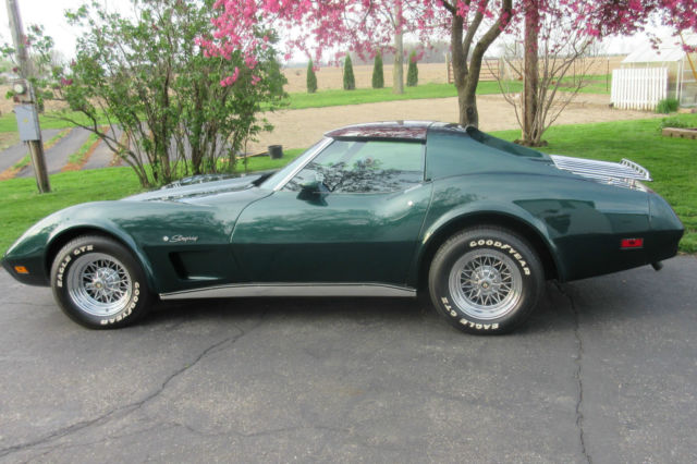 1974 Chevrolet corvette stingray 350 AT Green and Black 30 spoke wheels 1974 Chevrolet Corvette stingray