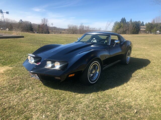 1974 Corvette Vette Stingray T-top Glossy Black Low Miles No Reserve Garage Kept 1974 Chevrolet Corvette Stingray