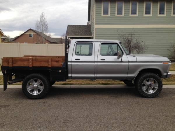 1974 Ford F250 Crew Cab Short Box Highboy Flatbed 1974 Ford F-250