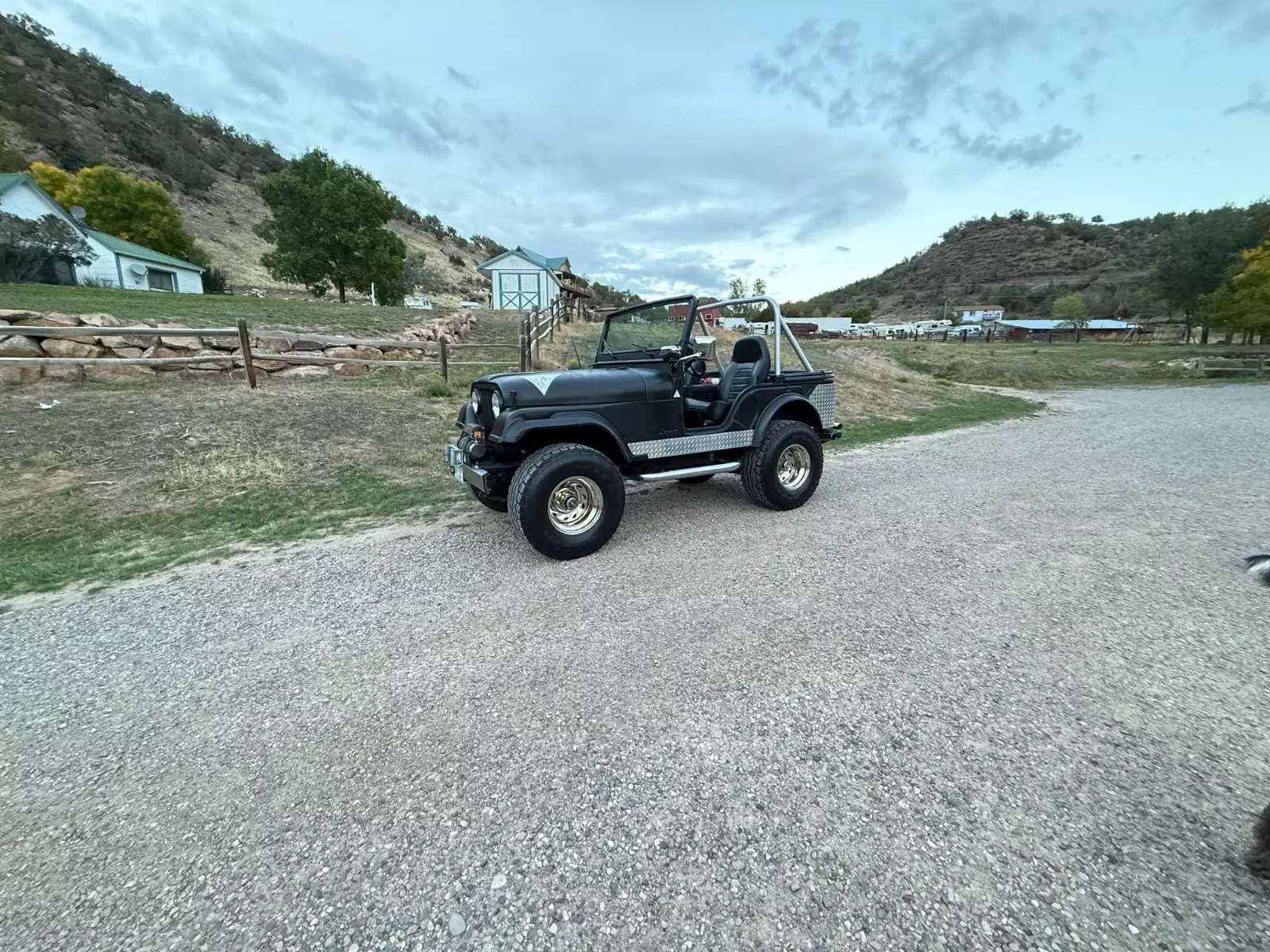 1974 Jeep CJ Carbon black body with diamond plating