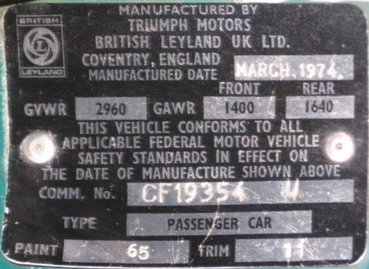 1974 Triumph TR-6 - photo 12