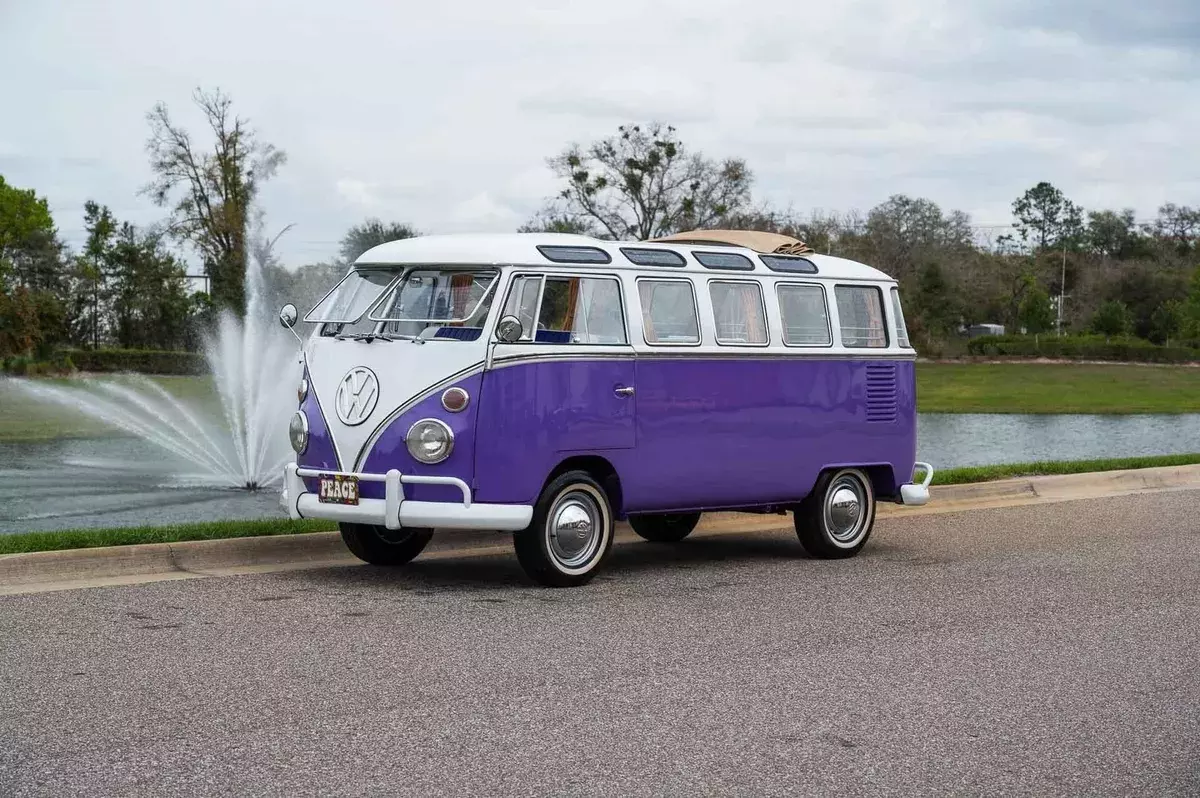 1974 Volkswagen 23 Window Samba Bus Restored Purple / White 1974 Volkswagen 23 Window Samba Bus Restored