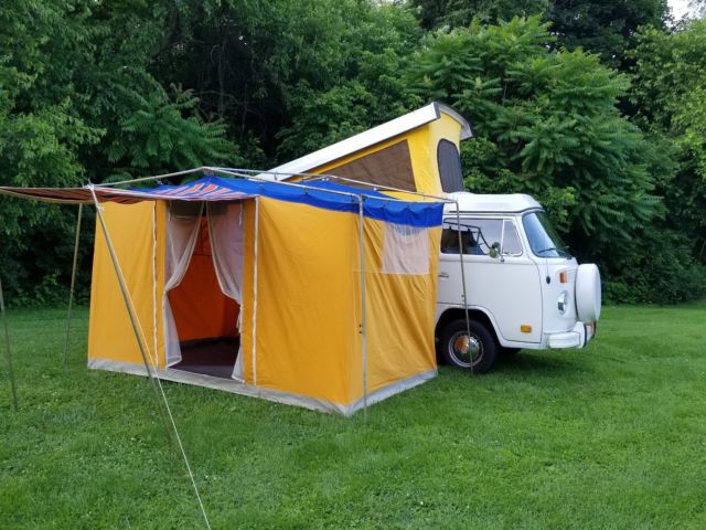1974 VW Bus Westfaila Camper With Original Drive-Away Side Tent 1974 Volkswagen Bus/Vanagon Westfalia