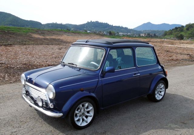 1975 Blue Classic Morris Mini with Sunroof and modern conveniences 1975 Mini Classic Mini