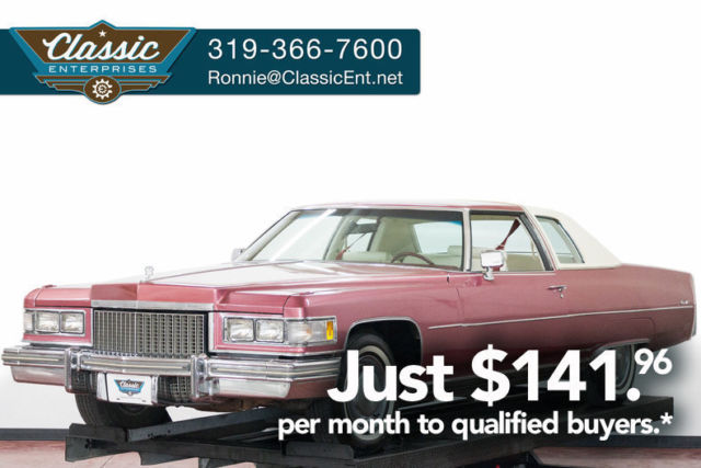 1975 Cadillac Coupe DeVille 500 V8 3 Speed Automatic Coupe Cerise Firemist 1975 Cadillac DeVille --