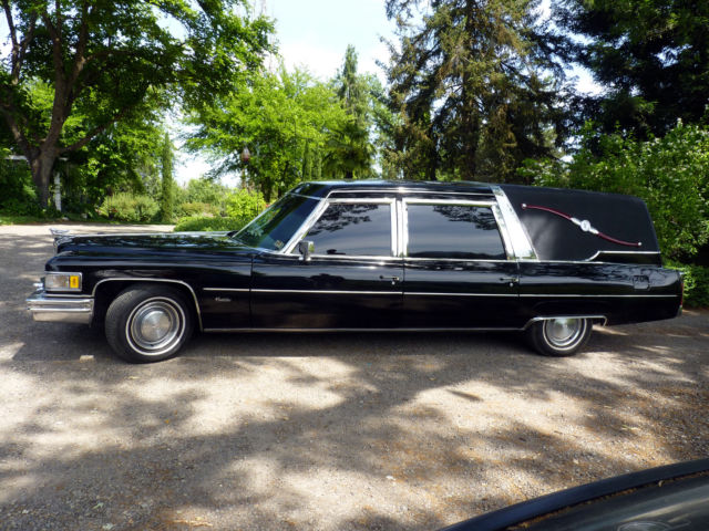 1975 Cadillac Hearse / Limousine Conversion - Funeral Halloween Gothic Touring 1975 Cadillac Hearse Converted to Limousine Custom