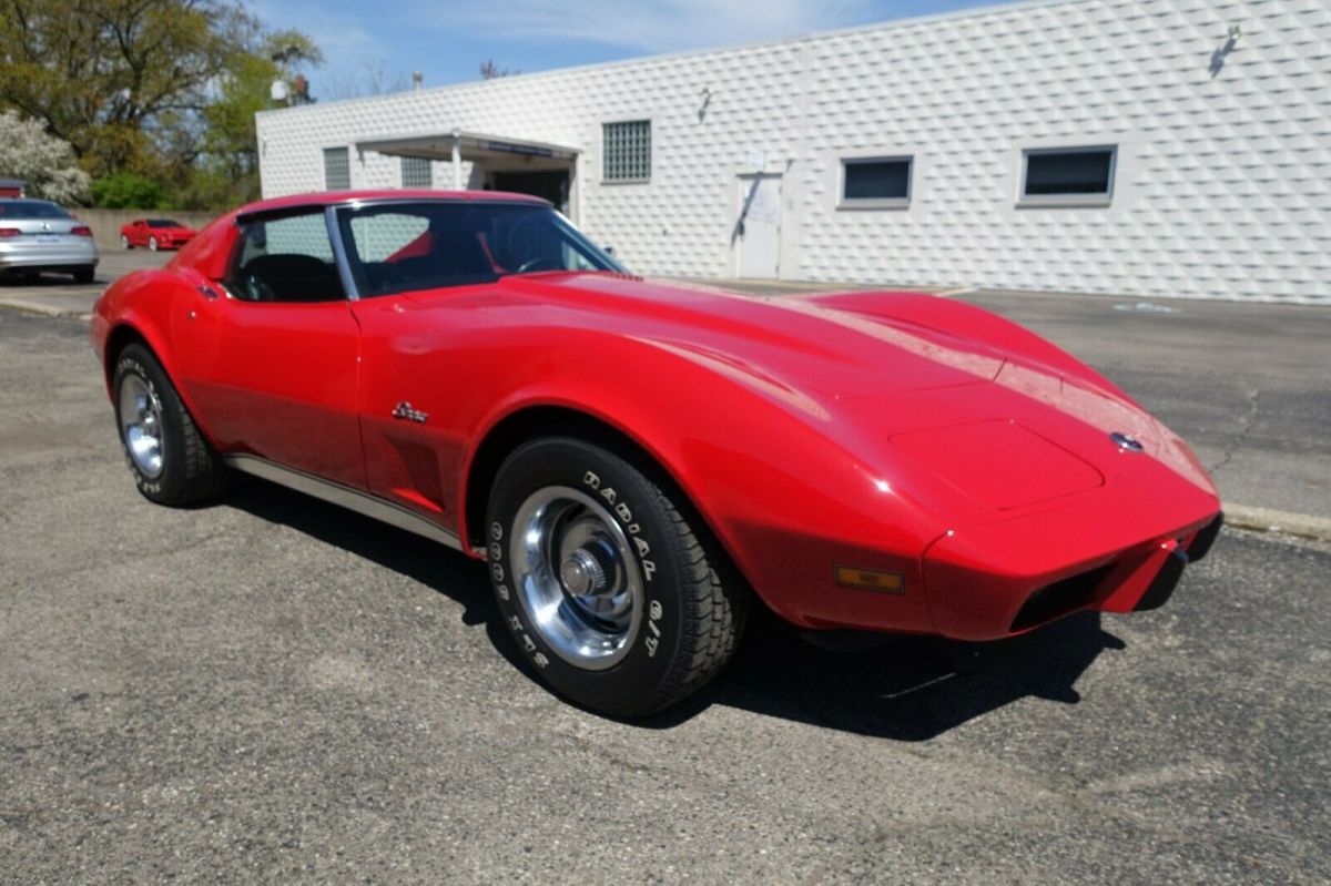 1975 Corvette Coupe - Red w/Black Leather - L48 Auto - T-Tops 1975 Chevrolet Corvette