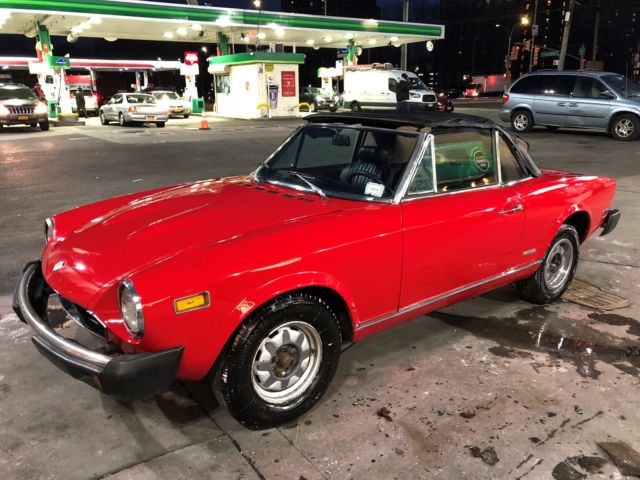 1975 FIAT SPIDER STICK,CONVERTIBLE PARKED FOR 23 YEARS IN A HEATED GARAGE.RED! 1975 Fiat 124 Spider