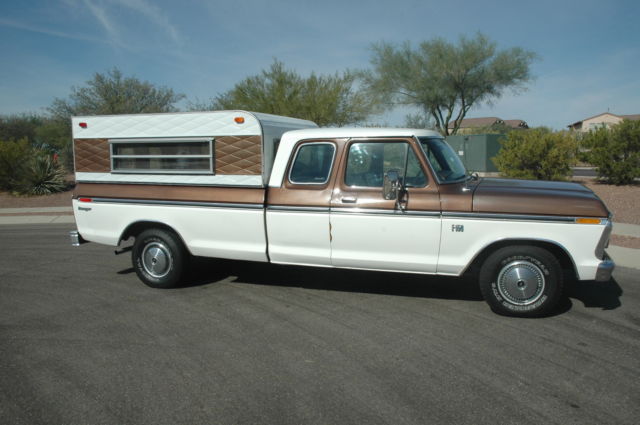 1975 Ford F 150 Supercab Survivor Original Paint 460 V8 Factory AC PS PB Tow Pkg 1975 Ford F-150 Ranger Supercab