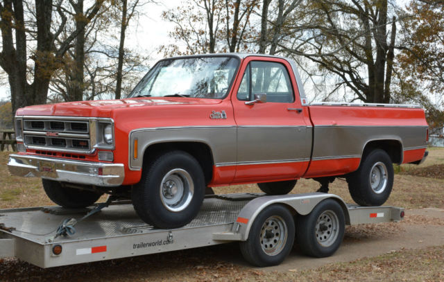 1975 GMC Sierra Classic 1/2 ton fleetside pickup truck fixer-upper-454ci engine. 1975 Chevrolet C-10 Bigblock 454ci/245hp Turbo 400 12 bolt posi