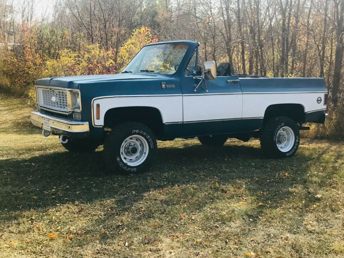 1975 K10 K5 Blazer chevrolet full convertible 2 tone sbc 350 auto a/c roll bar 1975 Chevrolet Blazer Cheyenne