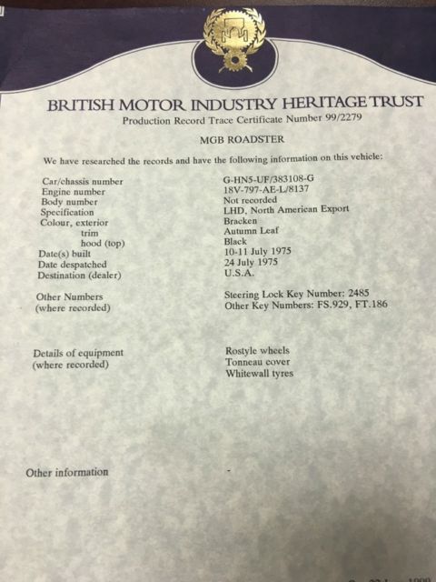 1975 MG MGB - photo 2