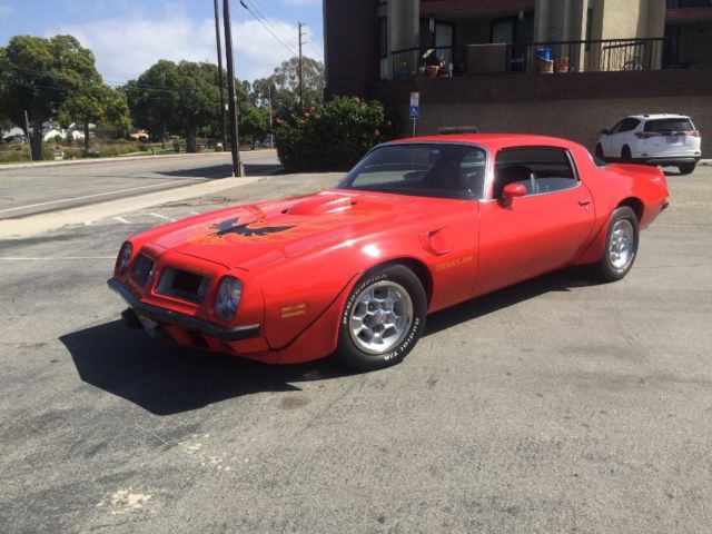 1975 Pontiac Trans Am 400/ Th400 auto Trans , Buccaneer Red/Factory 4 speed Car 1975 Pontiac Trans Am